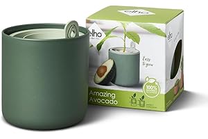 elho Amazing Avocado Pot 12 - Blumentopf für Züchten Und Ernten - 100% recyceltes Plastik - Ø 12.0 x H 12.1 cm - Grün/Laubgrün