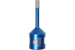 Broca de Diamante 6MM - BRSCHNITT Vacío Soldadura para gres Porcelánico Azulejo Cerámica Mármol Granito Taladrado, adecuado para amoladoras M14 angulares