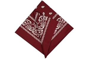 ROBELLI [UK SELLER] Men's/Women's Bandana Head Scarf Neck Scarves Paisley 100% COTTON (Burgundy Men's Bandana Head Scarf)