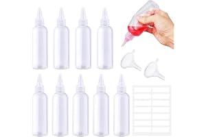 10 st Klämflaskor 100 ml, Doseringsflaskor i Plast med Smal Spets