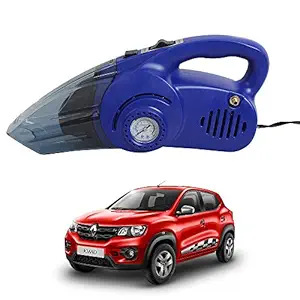 Oshotto 100W Heavy Duty Car Vacuum Cleaner Cum 120W Heavy Duty Air Compressor/Tyre Inflator (2 in 1) Compatible with Renault KWID - (Blue)