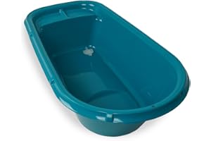 THERMOBABY - Baignoire LUXE - Bain de bébé - Légère - Compacte - De la naissance à 12 mois - Emeraude - Fabriqué en France
