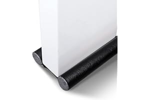 Lurowo Draft Door Stopper, Leather Double Side Under Door Bottom Seal Strip, 96cm Cuttable Door Weather Stripping Noise Blocker for Protection Insulating Cold Air (black)