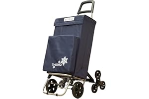 VACAVACA Carrito de Compra Plegable con Térmico, Carro de la Compra 50L,Carros para la Colada,Carro Compra (Marino, 8 Ruedas)