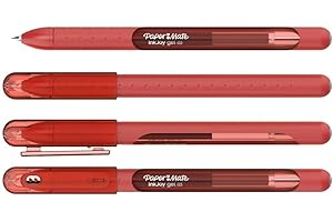 Newell Brands 4x Paper Mate InkJoy Capped Gel Ink Pens Assorted Colours 0.7mm Medium Point Nib Tip Adult Colouring Set (Red)