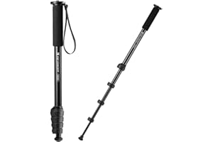 K&F CONCEPT Monopod for Camera, 63" Aluminum Photography Compact Monopod with 5-Section Height, Lightweight Travel Stand for DSLR Camera, Load Capacity 10kg/22lbs, MS16