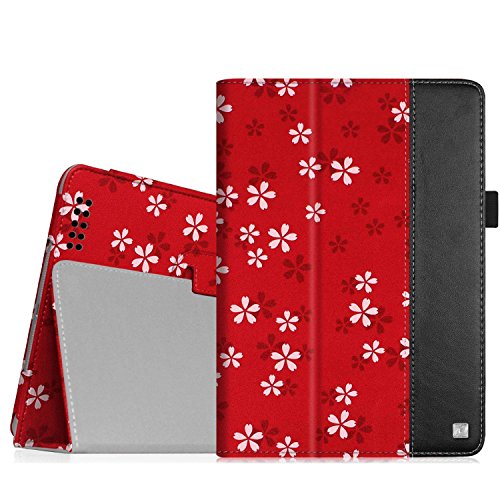 Fintie iPad 2 / 3 / 4 Hülle Case - Folio Slim Fit Kunstleder Schutzhülle Cover Tasche mit Auto Schlaf / Wach Funktion für Apple iPad 2 / iPad 3 / iPad 4, Fleur rouge