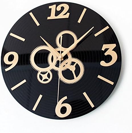 Creative Retro Wall Clock Gear CD Art Watch Home Decor 11.8",Gold