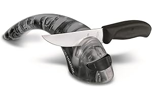 Victorinox, coltello universale, affilalama, con rulli in ceramica, 2 livelli, prelevigatura, levigatura fine, prodotto in Svizzera, colore nero