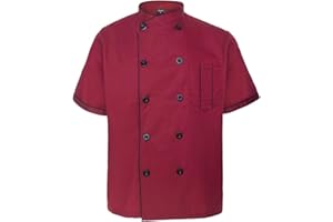 TOPTIE Unisex Short Sleeve Chef Coat Jacket