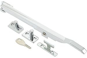 CHIVROSE LTD Modern Contemporary Design Lockable Casement Window Stay 10" 250mm (Polished Chrome)