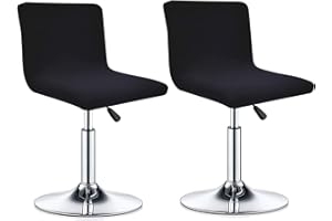 AQIGR Fundas para Taburetes de Bar, 2PCS Fundas Protectoras para Sillas con Funda de Respaldo Elástica para Silla de Comedor Giratoria Corta, Silla de Bar, Taburete (Color : #27)