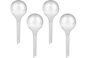 niCWhite Plant Watering Globes, 4Pcs Automatic Watering Bulbs Clear Self-Watering Globes Stakes Balls, Garden Flower Plant Self-Watering Waterers Devices for Indoor Outdoor