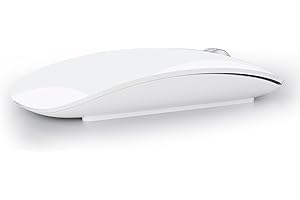 Uiosmuph Mouse Bluetooth, Mouse Wireless Ricaricabile, Silenzioso Mouse Senza Fili Tri-Mode (Dual Bluetooth 5.1 + 2.4GHz) con Ricevitore USB, per Laptop/iPad/PC/Mac, Bianca