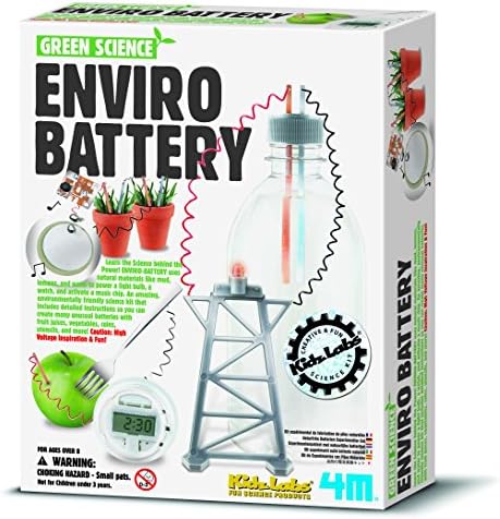 Kidz Labs - Green Science - Enviro Battery - Girls Boys Kids Children - Physics Experiments Set - Best Selling Birthday Present Gift Fun Toys & Games Idea Age 8+