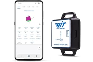WITMOTION [Sensor de aceleración WiFi de 9 ejes ] WT901WIFI sensor de inclinación inalámbrico, acelerómetro, giroscopio, magnetómetro e inclinómetro de 3 ejes, IMU AHRS MPU9250, compatible con PC y Android