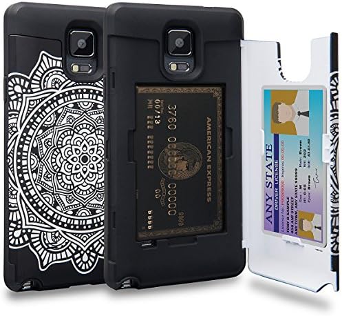 Galaxy Note 4 Case, TORU [Note 4 Wallet Case Pattern Mandala] Protective Slim Fit Dual Layer Hidden Credit Card Holder ID Slot Card Case with Mirror for Samsung Galaxy Note 4 - Dreamcatcher