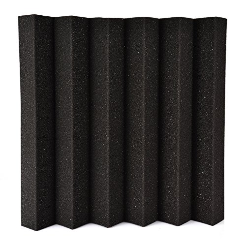 Sound Proofing Foam Panels, 24 x Acoustic Foam Tiles Sound Proofing Foam for Acoustic Room Treatment DIY Design Studio Soundproofing Wall Tiles Sound Insulation Black