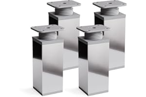 ‎SOSSAI Furniture feet MFV1-CH. Colour: Chrome, Square profile: 40 mm x 40 mm