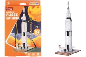 EXPLORA SCIENCES EXPLORA - Rakieta Saturnus V - Puzzle 3D - 540012-24 Kawałki - Poziom 2 - Bez Kleju Lub Nożyczek - Edukacyjne - Gra Budowlana - Prezent Dla Dziecka - Model - Od 5 lat