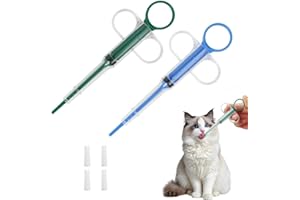 Heyumybit Jeringa de Silicona para Mascotas,2 Piezas Dispensador De Pastillas para Mascotas,Alimentador Medicamentos Jeringas para Pequeñas Mascotas Perros Gatos