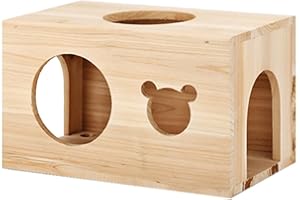CHIIRAKU Chinchilla Casa Caseta para Chinchillas cabaña Madera Natural Sin Pintura Clavo de Madera Seguro Duradero Masticación Dental