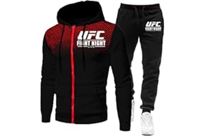 WXYZ Sudadera Conjunto De Pantalones De Suéter con Cremallera para Hombre, Ropa De Entrenamiento De Fitness UFC Y MMA De Primavera Y Otoño (Color : A3, Size : S)