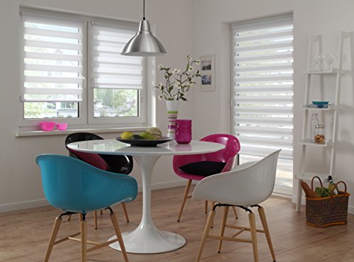 Deco Company 23-1005 Doppelrollo, Stoff, weiß, 150 x 70 x 6 cm - 3