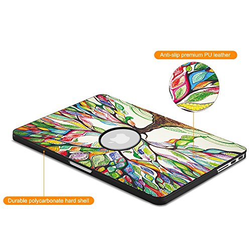 Fintie MacBook Pro 15 Retina Hülle (NO CD-ROM Drive) – Ultra Slim Hochwertige Kunstleder Coated Hard Shell Schutzhülle Tasche für Apple MacBook Pro 15.4″ with Retina Display (Model A1398), Liebesbaum - 3