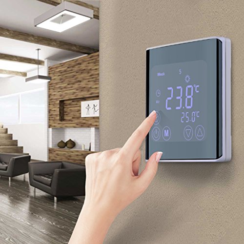 Floureon Raumthermostat Touchscreen Thermostat LCD Display Wandthermostat BYC17.GH3 mit Weiß Backlight Digital Smart Programmierbares Heizkörper-Thermostat Fußbodenheizung Wasserheizung Wandheizung Heizung - 4