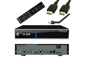 GigaBlue UHD Trio 4K 2160p 1 x DVB-S2X MS 1 x DVB-C/T2 Tuner E2 Linux Récepteur noir avec clé USB Octagon 150 Mbit + antenne 2 dB