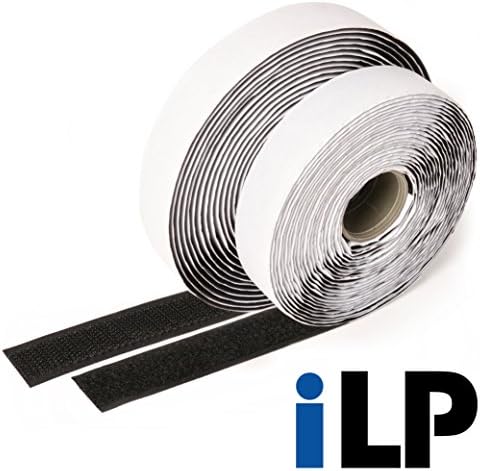 iLP Velcro tape black self-adhesive - 10 metres long approx. 20 mm wide - Secure fixing extra strong attachment for home improvements, craft and DIY - 1 roll of hook and loop tape