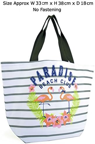 Purdashian Large Ladies Canvas Oversized Re Useable Shopper Beach Holiday Travel Overnight Gym Holdall Maternity Bag (Paradise Beach - Design 1)
