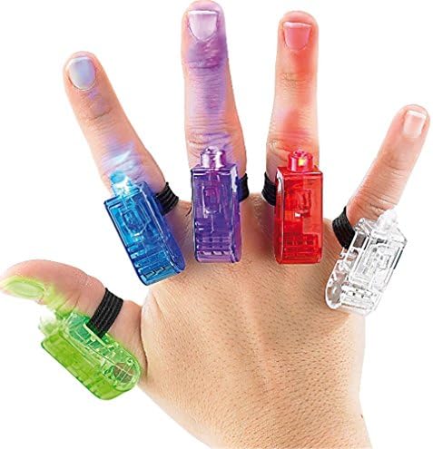 Super Bright Finger Flashlights Inno Tech City Colourful LED Finger Finger Lights Lights Ideal for Party with Elastic Band 10 Stück (Farbe zufällig)
