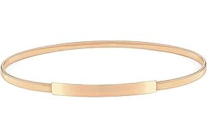 JASGOOD Skinny Metal Cinch Belt for Dress Stretch Thin Waist Belt for Women Gold/Silver