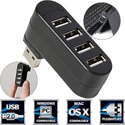 Sabrent 4-Port Hub USB 2.0 Moyeu Rotatif [90°/180° Degré Rotatif] (HB-UMN4)