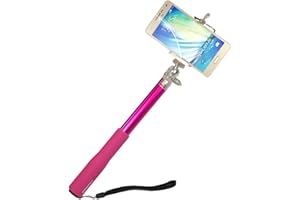 Firmcam Selfie Stick FC 408 in Pink Rosa aus Aluminium mit Smartphone Clip - Wasserfest für Go Pro, Insta 360, YDI, Crosstour, iPhone
