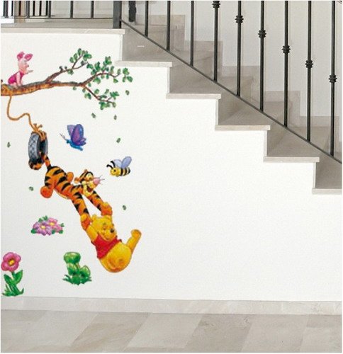 Wandsticker Cartoon Winnie the Pooh / Tigger Schwein auf dem Baum Wandaufkleber Wandtatoo für Kindergarten Baby - 2