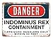 Produktbild wenyige8216 8"x12" Danger - Indominus Rex Containment - Metal Wall Sign Plaque Art - Jurassic World