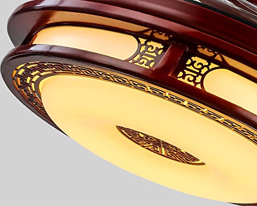 Preisvergleich Produktbild SDKKY Chinese Mahagoni Retro Invisible Deckenleuchte, Wohnzimmer Restaurant Schlafzimmer feste Holz-Ventilator Lampe, LED-Lüfter Kronleuchter, Dimmen Fernbedienung