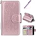 Produktbild Huawei P8 Lite 2017 Hülle Lederhülle,Huawei P8 Lite 2017 Hülle Flip Wallet Leder Case für Huawei Honor 8 Lite,Huawei P8 Lite 2017 Hülle Silikon,EMAXELERS Huawei P8 Lite 2017 Hülle Rose,Huawei P8 Lite 2017 Hülle Fütterung Mädchen Wünschen Baum Muster PU Leder Ledercase Flip Tasche Wallet Schutzhülle Etui Tasche Handytasche Hülle mit 9 Kartensteckplätze für Huawei P8 Lite 2017,Rose Gold Feeding Girl