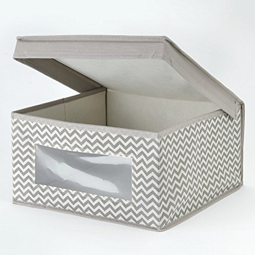 InterDesign 04271EU Chevron Weicher Aufbewahrungskasten, große Box, taupe / naturfarben - 5