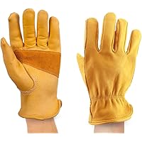 Dornenfest Leder Gartenhandschuhe, Wasserdicht Worker Handschuhe, Stichfeste Arbeitshandschuhe, Verstärkten Handflächen…