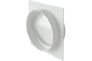 La Ventilazione PMV125B Placca per Passaggi a Muro Tubo Tondo con Valvola di Non Ritorno Aria, diametro 125 mm