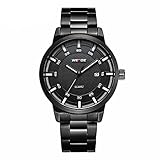 WEIDE Herren Analog Quarzuhr Edelstahl Band Armbanduhren mit Kalender in Box Weiß