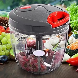 Quick chopper jumbo(900 ML) Vagetable chopper with 6 Blades for effortlessly Chopping Vegetables and Fruits for Your Kitchen., 10X10X10 (Quick chopper-123)