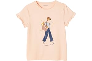 VERTBAUDET Tee-Shirt Egérie Fille Manches Courtes volantées