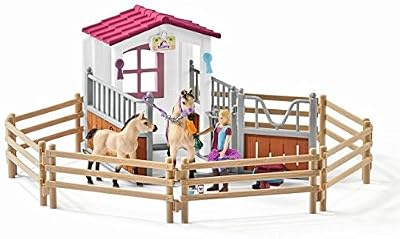 Schleich - 42369 - Kit - Box avec Chevaux Arabes/Soigneuse de Chevaux