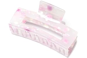 ‎QINGOO QinGoo Mittelgroß Rosa Acryl Haarklammer Schöne Haarspange Damen Haarschmuck Kopfschmuck Elegant Haar-Accessoire 1stück(7.4 * 4cm, Pink)