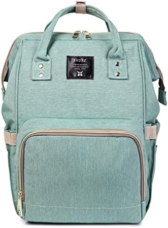 Maternal And Child Backpack Water Repellent Polyester Mommy Bag Multifunction Large Capacity Storage Rucksack Fashion Outing Travel Backpack,LightGreen-27*16*40cm